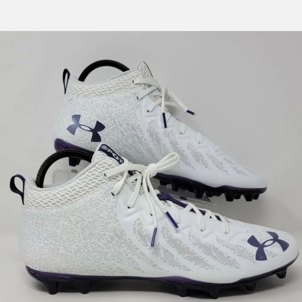 Under Armour Mens Size 13 Spotlight 4D Foam UA Cleats White 3023963-103 New